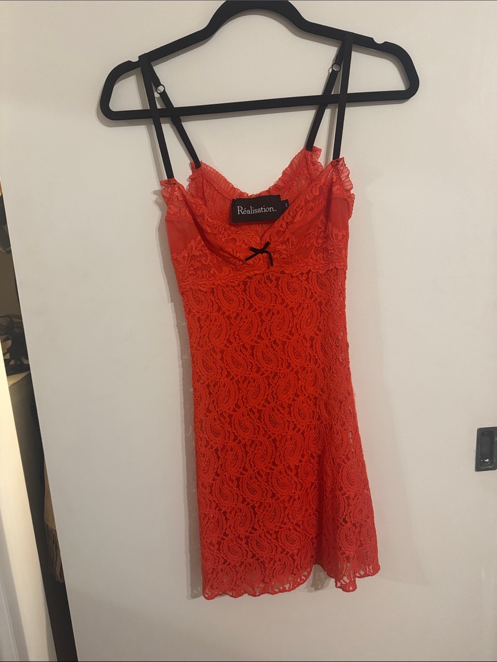 Realisation Par Red Lace Slip Dress